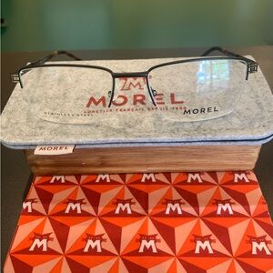 Morel Lowell 2 Col ND06 Black & Tort 54mm Semi-Rimless Stainless Steel glasses